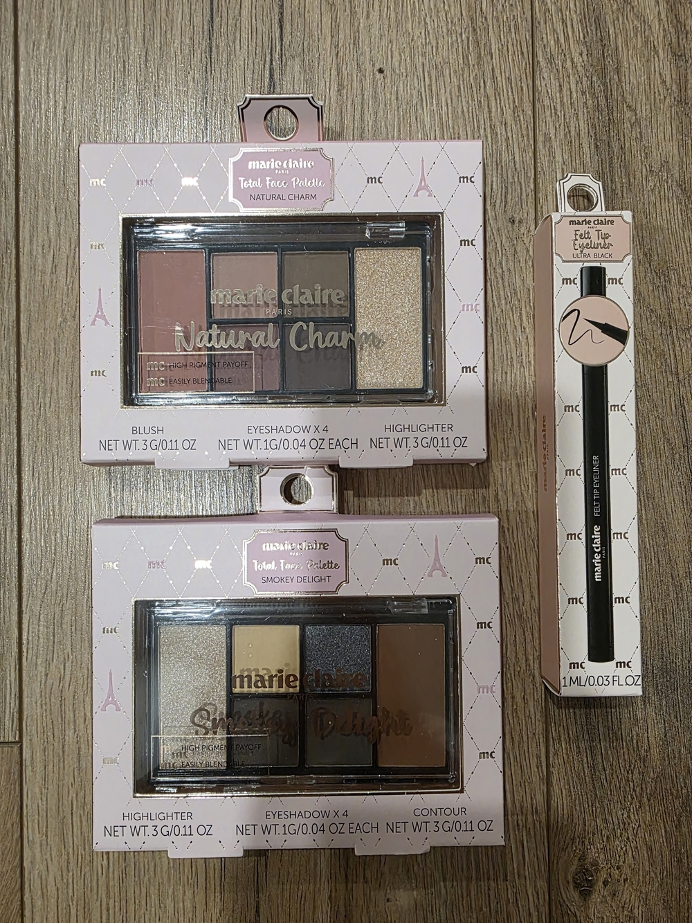 Mari Claire- 2 Eyeshadow Palettes + Felt Tip Eyeliner